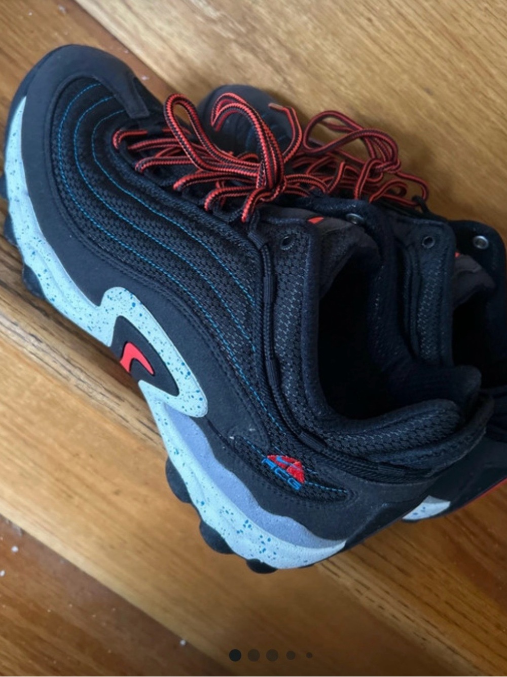 Nike ACG Black Sneakers with Red and Blue Accents